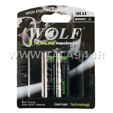 باطری آلکالاین WOLF قلم / پک کارتی 2 تایی / AA / 1.5V